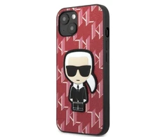 Karl Lagerfeld KLHCP13MPMNIKPI iPhone 13 6.1" kietas dėklas raudona/raudona Monogram Ikonik Patch
