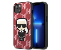 Karl Lagerfeld KLHCP13MPMNIKPI Apple iPhone 13/ 14 / 15 6,1″ kietas dėklas red Monogram Ikonik Patch