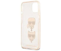 Karl Lagerfeld KLHCP13SKCTUGLGO iPhone 13 mini 5.4 zloto aukso spalvos deklas Glitter Karl`s &amp; Choupette