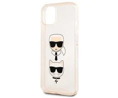 Karl Lagerfeld KLHCP13SKCTUGLGO iPhone 13 mini 5.4 zloto aukso spalvos deklas Glitter Karl`s &amp; Choupette