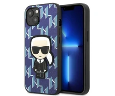 Karl Lagerfeld KLHCP13SPMNIKBL Apple iPhone 13 mini 5,4″ kietas dėklas mėlynas Monogram Ikonik Patch