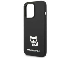 Karl Lagerfeld KLHCP14LSLCTBK iPhone 14 Pro 6.1 deklas juodas / juodas silikoninis Choupette korpusas