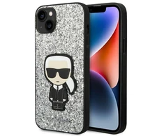 Apple iPhone 14 Plus Karl Lagerfeld dėklas Glitter Flakes Ikonik (KLHCP14MGFKPG) sidabrinės spalvos