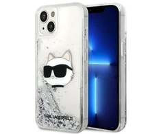 Karl Lagerfeld KLHCP14MLNCHCS Apple iPhone 14 Plus / 15 Plus 6,7″ sidabrinis kietas dėklas Glitter Choupette