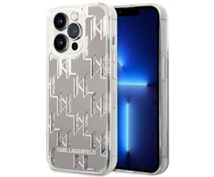 Karl Lagerfeld KLHCP14XLMNMS Apple iPhone 14 Pro Max 6,7″ kietas dėklas sidabrinis Liquid Glitter Monogram