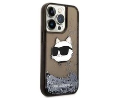 Karl Lagerfeld KLHCP14XLNCHCK iPhone 14 Pro Max 6,7 juodos/juodos spalvos deklas Glitter Choupette Head