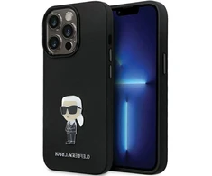 Dėklas Karl Lagerfeld KLHCP14XSMHKNPK Apple iPhone 14 Pro Max 6.7″ juodos spalvos Silicone Ikonik Metal Pin