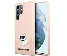 Karl Lagerfeld KLHCS23LSNCHBCP S23 Ultra S918 kietas dėklas rožinės spalvos Silicone Choupette