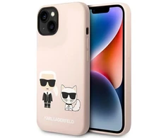 Karl Lagerfeld KLHMP14SSSKCI iPhone 14 6.1" kietas dėklas šviesiai rožinis / šviesiai rožinis silikoninis Karl &amp; Choupette Magsafe dėklas