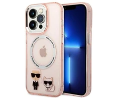 Karl Lagerfeld KLHMP14XHKCP Apple iPhone 14 Pro Max 6,7″ kietas dėklas rožinės spalvos Karl & Choupette Aliuminio Ma