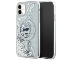Karl Lagerfeld KLHMN61LGCHSGH Apple iPhone 11/ Xr 6.1″ kietas dėklas skaidrus Liquid Glitter Choupette Head