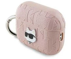 Karl Lagerfeld Monogram Choupette dėklas AirPods Pro 2 ausinėms – rausvos spalvos
