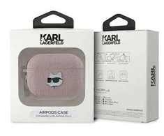 Karl Lagerfeld Monogram Choupette dėklas AirPods Pro 2 ausinėms – rausvos spalvos