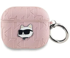 Karl Lagerfeld Monogram Choupette Galvos dėklas, skirtas AirPods 3 - rožinis