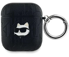 Karl Lagerfeld Monogram Choupette Head dėklas, skirtas AirPods 1 / 2 - juodas