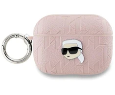 Karl Lagerfeld Monogram Karl Head dėklas, skirtas AirPods Pro 2 - rožinis