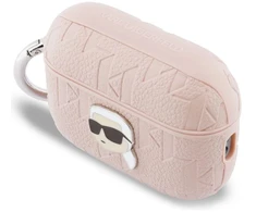 Karl Lagerfeld Monogramos dėklas su Karl galvos dizainu AirPods Pro 3 - Rožinis
