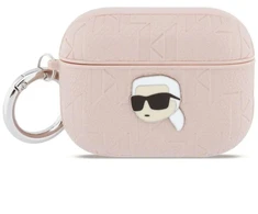 Karl Lagerfeld Monogramos dėklas su Karl galvos dizainu AirPods Pro 3 - Rožinis
