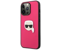 Karl Lagerfeld Odinis Ikonik Karlo galvos Metalinis dėklas, skirtas iPhone 13 Pro / 13 6.1" - Rožinis