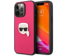 Karl Lagerfeld Odinis Ikonik Karlo galvos Metalinis dėklas, skirtas iPhone 13 Pro / 13 6.1" - Rožinis