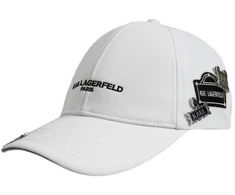 Karl Lagerfeld Paris balta kepurė su dirželiu – L5WH7947-wht