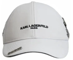 Karl Lagerfeld Paris balta kepurė su dirželiu – L5WH7947-wht