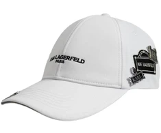 Karl Lagerfeld Paris balta kepurė su dirželiu – L5WH7947-wht