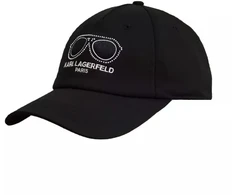 Karl Lagerfeld Paris kepuraitė su dirželiu galinėje dalyje, akiniai Juoda - L5WH7946 blk
