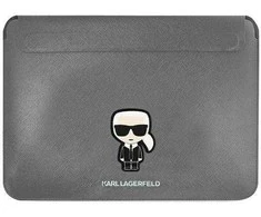 Dėklas Karl Lagerfeld Rankovė KLCS16PISFG 16 sidabrinė/sidabrinė Saffiano Ikonik Karl