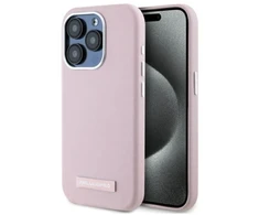 Karl Lagerfeld KLHMP15LPGMSRPP Apple iPhone 15 Pro 6.1″ rožinės spalvos kietas dėklas FW Metal Plate MagSafe