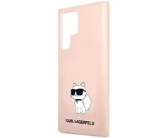 Karl Lagerfeld KLHCS23LSNCHBCP S23 Ultra S918 kietas dėklas rožinės spalvos Silicone Choupette