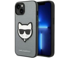 Karl Lagerfeld KLHCP14MSAPCHG Apple iPhone 14 Plus / 15 Plus 6,7″ kietas dėklas sidabrinis Saffiano Choupett