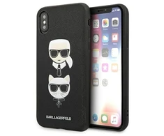 Karl Lagerfeld dėklas, skirtas iPhone X / XS KLHCPXSAKICKCBK juodos spalvos kietas dėklas , skirtas Saffiano Karl-Choupette Head