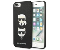 Karl Lagerfeld KLHCI8LSAKICKCBK Apple iPhone7 Plus / 8 Plus juodos spalvos kietas dėklas Saffiano Karl&Choupette