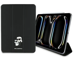Karl Lagerfeld Saffiano Magnetinis Karl &amp; Choupette dėklas-knyga iPad Pro 11" 2024 - Juodas