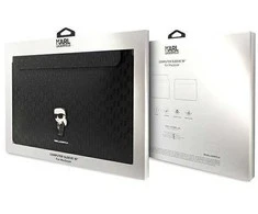 Karl Lagerfeld Saffiano Monogram Iconic nešiojamojo kompiuterio dėklas 16 - juodos spalvos