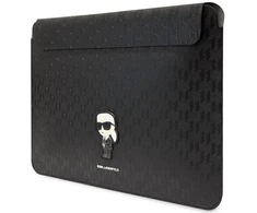 Karl Lagerfeld Dėklas kompiuteriui KLCS14SAKHPKK 14″ juodos spalvos Saffiano Monogram Ikonik