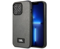 Karl Lagerfeld KLHCP13LSFMP2DG Apple iPhone 13 Pro / 13 6,1″ kietas dėklas sidabrinis Saffiano Plaque