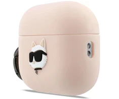 Karl Lagerfeld Silikoninis 3D dėklas galvai skirtas AirPods Pro 3 - Rožinis