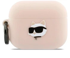 Karl Lagerfeld Silikoninis 3D dėklas galvai skirtas AirPods Pro 3 - Rožinis