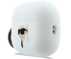 Karl Lagerfeld silikoninis 3D dėklas Karl Head skirtas AirPods Pro 3 - Baltas