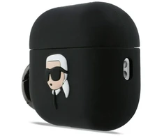 Karl Lagerfeld Silikoninis 3D dėklas su Karl galva AirPods Pro 3 – Juodas