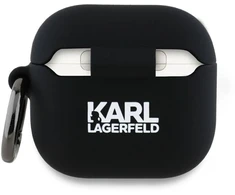 Karl Lagerfeld Silikoninis 3D dėklas su Choupette galva, skirtas AirPods 4 – Juodas
