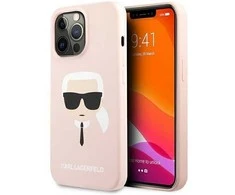 Karl Lagerfeld silikoninis dėklas iPhone 13 Pro Max – šviesiai rožinis