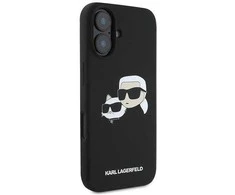 Karl Lagerfeld KLHMP16MSKCHPPLK Apple iPhone 16 Plus 6.7″ juodos spalvos kietas dėklas Silicone Double Heads Print