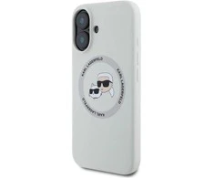 Karl Lagerfeld silikoninis dvipusis MagSafe dėklas iPhone 16, smėlio