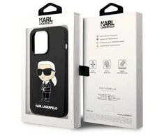 Karl Lagerfeld silikoninis Ikonik MagSafe dėklas iPhone 14 Pro - juodas