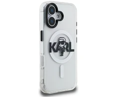 „Karl Lagerfeld IML Karl Sketch Logo MagSafe“ dėklas, skirtas „iPhone 16“ – skaidrus