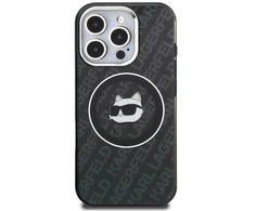Karl Lagerfeld IML Choupette Head Logo MagSafe dėklas iPhone 16 Pro Max - Juodas
