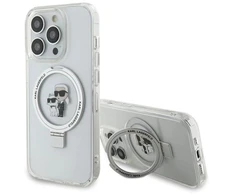 Karl Lagerfeld KLHMP13LHMRSKCH Apple iPhone 13 Pro / 13 6.1″ baltos spalvos kietas dėklas Ring Stand Karl&amp;Choupettt